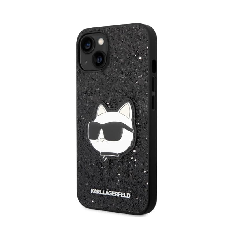 Karl Lagerfeld NFT Glitter Choupette Patch - Case for iPhone 14 Plus (Black) 2