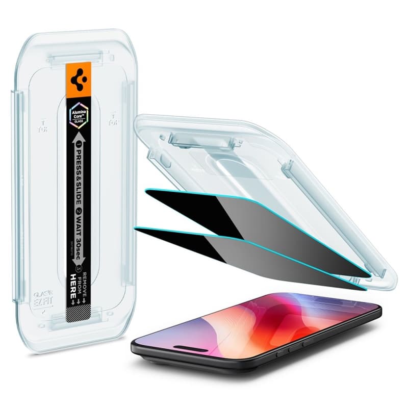 Spigen GLAS.TR EZ FIT Privacy 2-Pack - Tempered Glass with Privacy Filter for iPhone Air 2