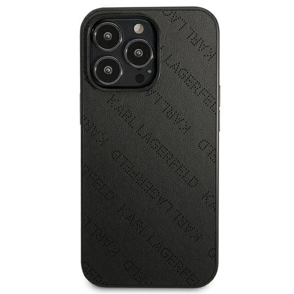 Karl Lagerfeld Perforated Allover - Cover for iPhone 13 Pro Max (Black) 3