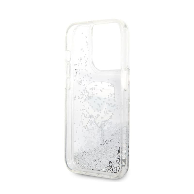 Karl Lagerfeld Liquid Glitter NFT Karl's Head - Case for iPhone 14 Pro (Silver) 7