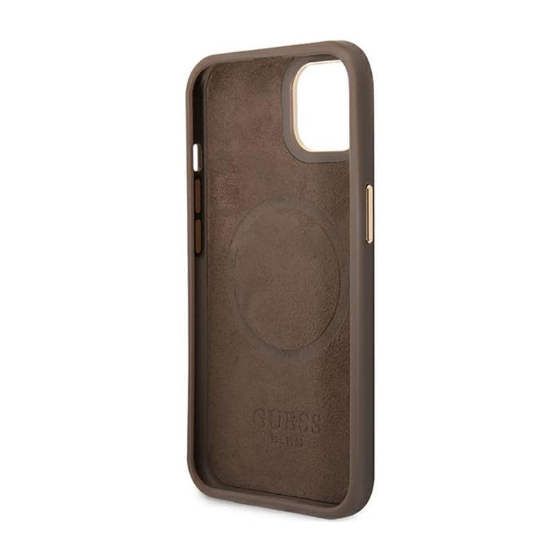 Guess 4G Logo Plate MagSafe - Case for iPhone 14 Plus (Brown) 7