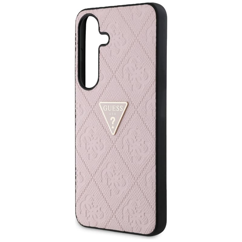Guess Hot Stamp 4G Pattern Triangle Metal Logo - Case for Samsung Galaxy S25 (pink) 6