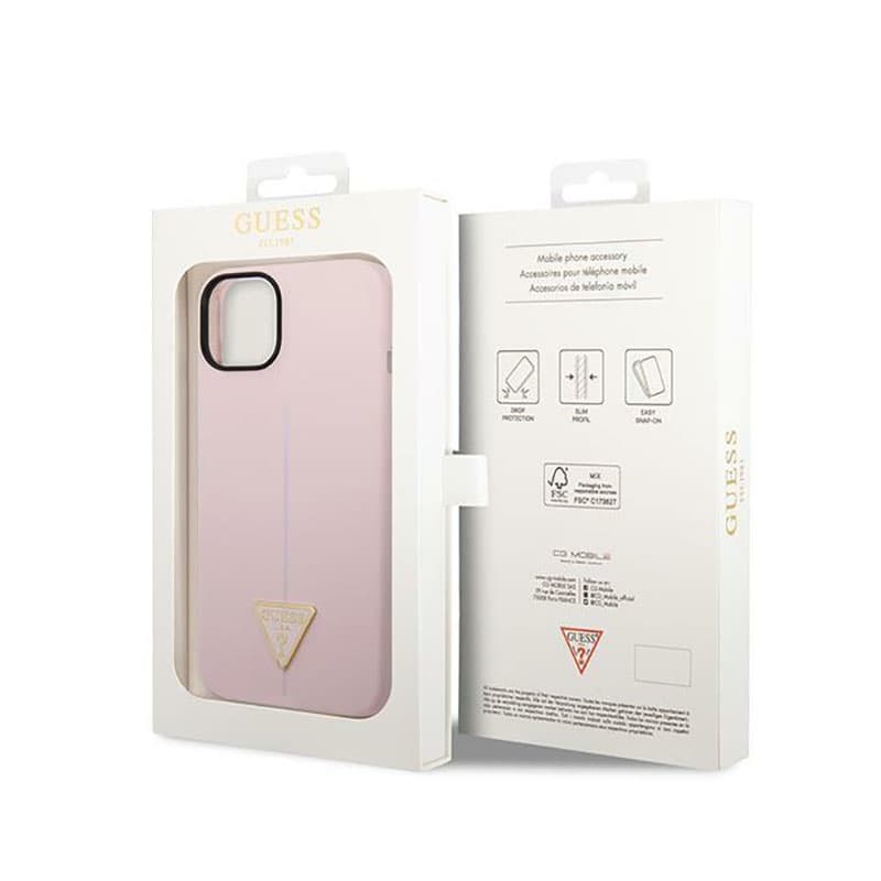 Guess Silicone Triangle Logo - Case for iPhone 14 Plus (Purple) 8