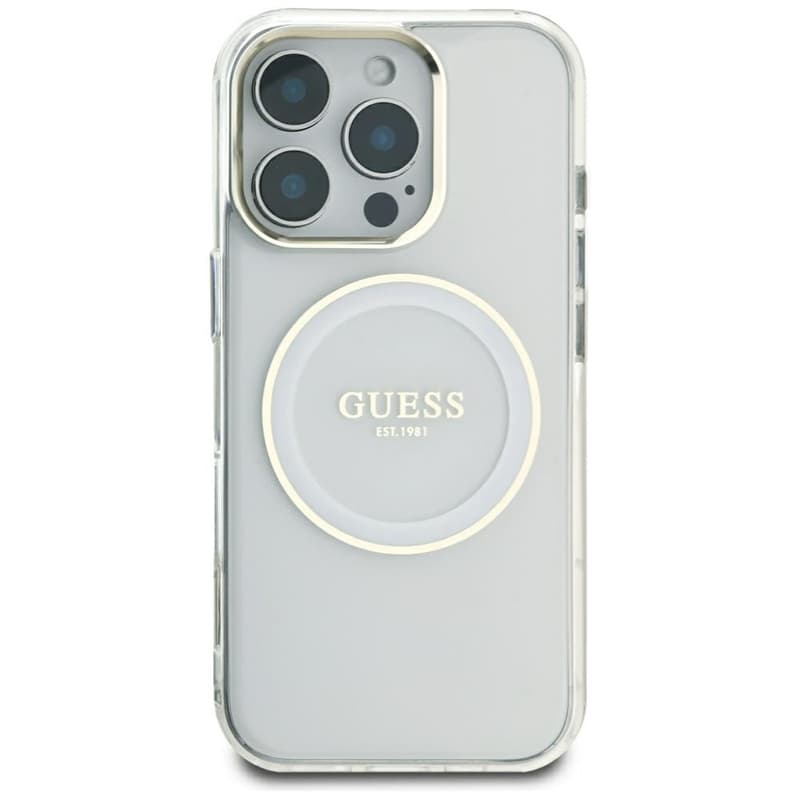 Guess IML Metal Colored Circle Classic Logo MagSafe - Case for iPhone 16 Pro Max (white) 3