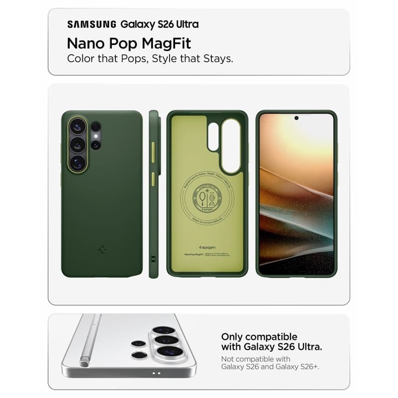 Spigen Nano Pop Mag MagSafe - Case for Samsung Galaxy S26 Ultra (Avo Green) 8