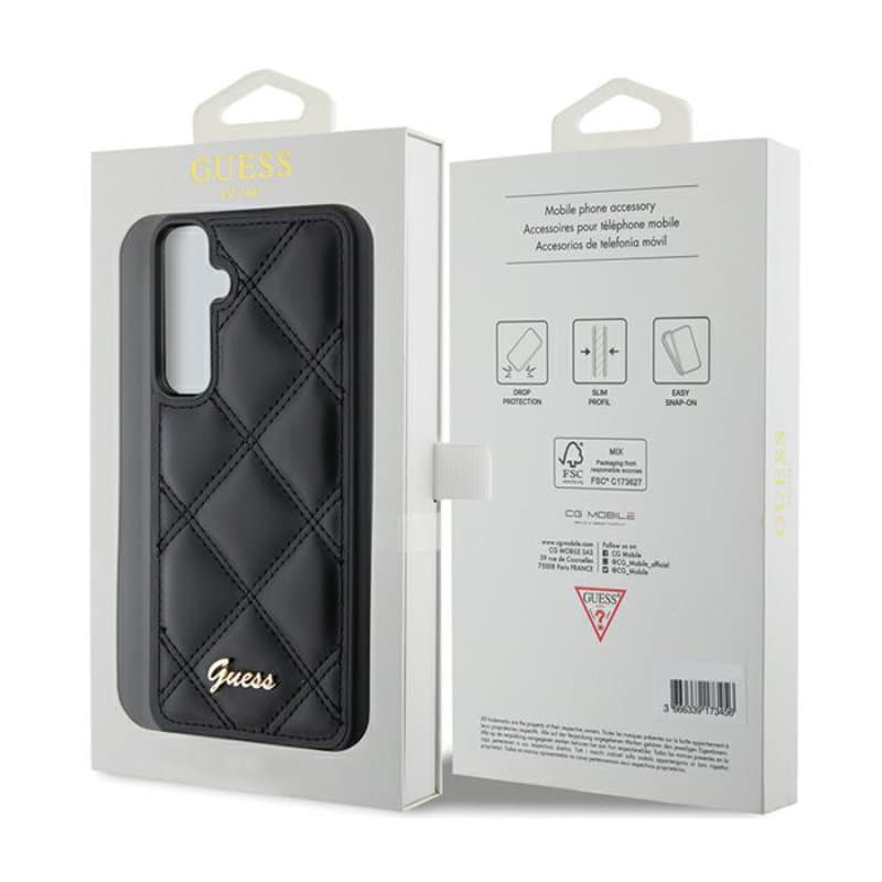 Guess Quilted Metal Logo - Samsung Galaxy S23 FE Case (black) 7