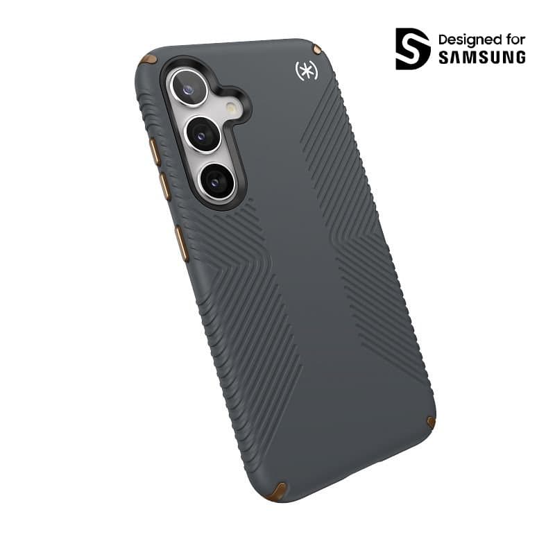 Speck Presidio2 Grip - Samsung Galaxy S24 Case (Charcoal Gray / Cool Bronze)