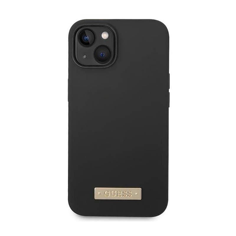 Guess Silicone Logo Plate MagSafe - Case for iPhone 14 Plus (Black) 3