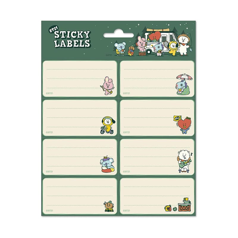 BT21 - Set of 16 Outdoor Weekend stickers for notebooks/books 1