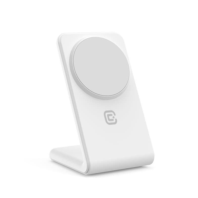 Crong MagSpot Stand - 2-in-1 Wireless Charger with MagSafe for iPhone and AirPods (White) 8