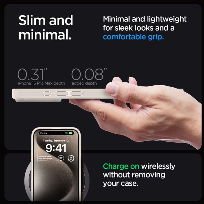 Spigen Ultra Hybrid - Case for iPhone 15 Pro (Natural Titanium) 6