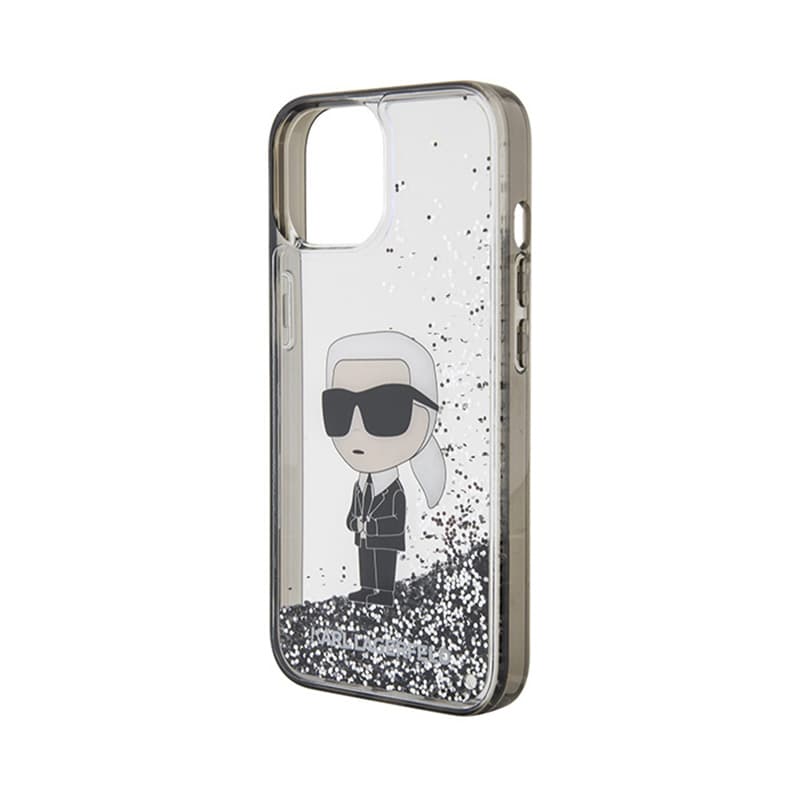 Karl Lagerfeld Liquid Glitter Ikonik - iPhone 15 Case (Transparent) 6