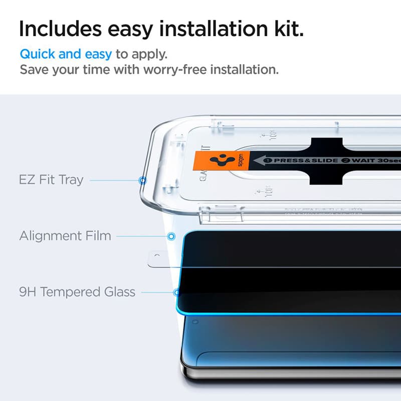 Spigen GLAS.TR EZ FIT Privacy 2-Pack - Tempered glass with privacy filter for Samsung Galaxy S24 2 pcs 7