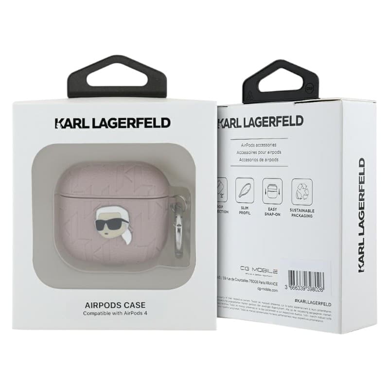 Karl Lagerfeld Monogram Karl Head - AirPods 4 Case (pink) 3