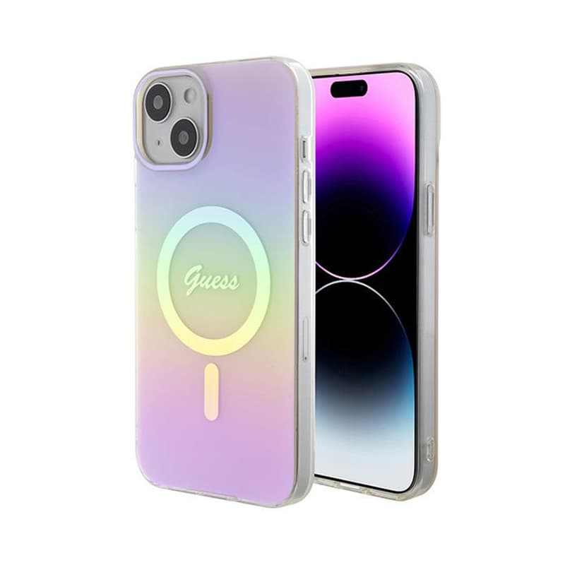 Guess IML Iridescent MagSafe - iPhone 15 Plus Case (pink) 1