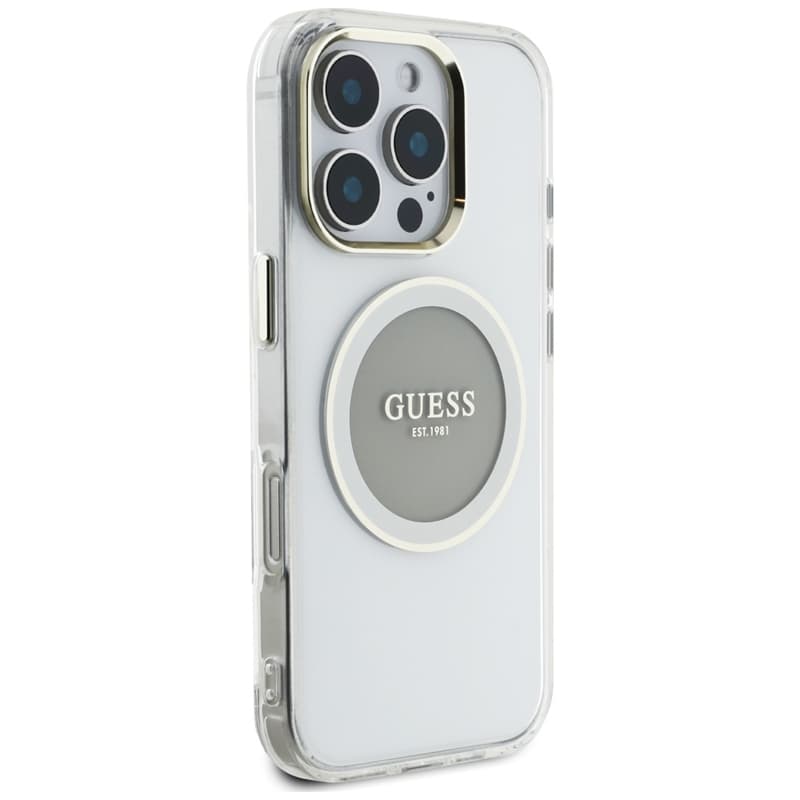 Guess IML Metal Colored Circle Classic Logo MagSafe - Case for iPhone 16 Pro (gray) 4