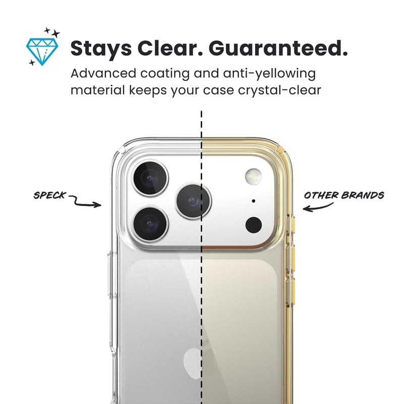 Speck Presidio Perfect-Clear - iPhone 17 Pro Case (Clear) 5