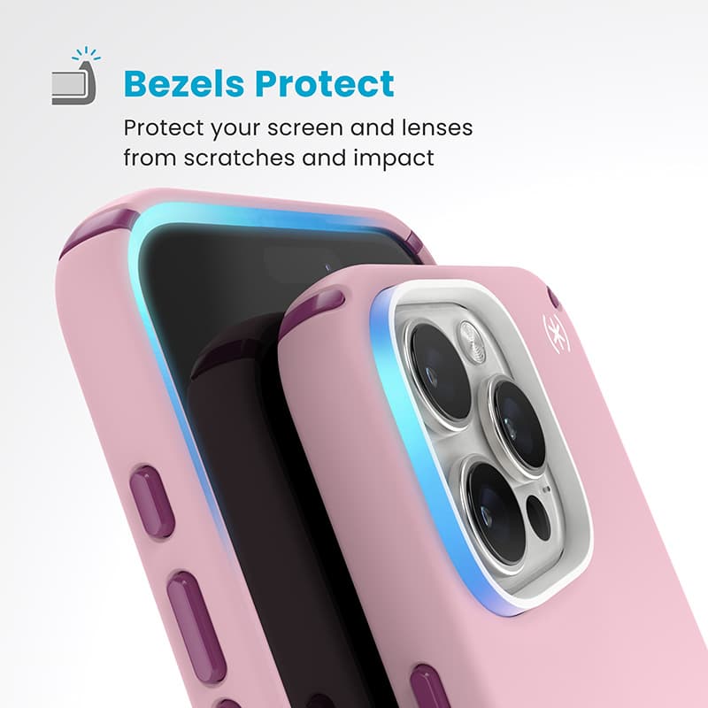 Speck Presidio2 Pro ClickLock & MagSafe - iPhone 16 Pro Max Case (Wednesday Pink / Boysenberry Purple / White) 5