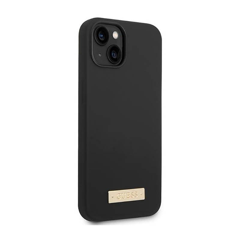 Guess Silicone Logo Plate MagSafe - Case for iPhone 14 Plus (Black) 4