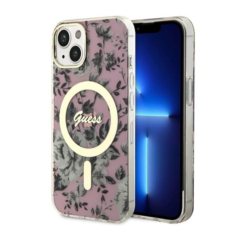 Guess Flower MagSafe - Case for iPhone 14 (Pink) 1