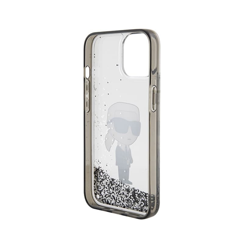 Karl Lagerfeld Liquid Glitter Ikonik - iPhone 15 Case (Transparent) 7