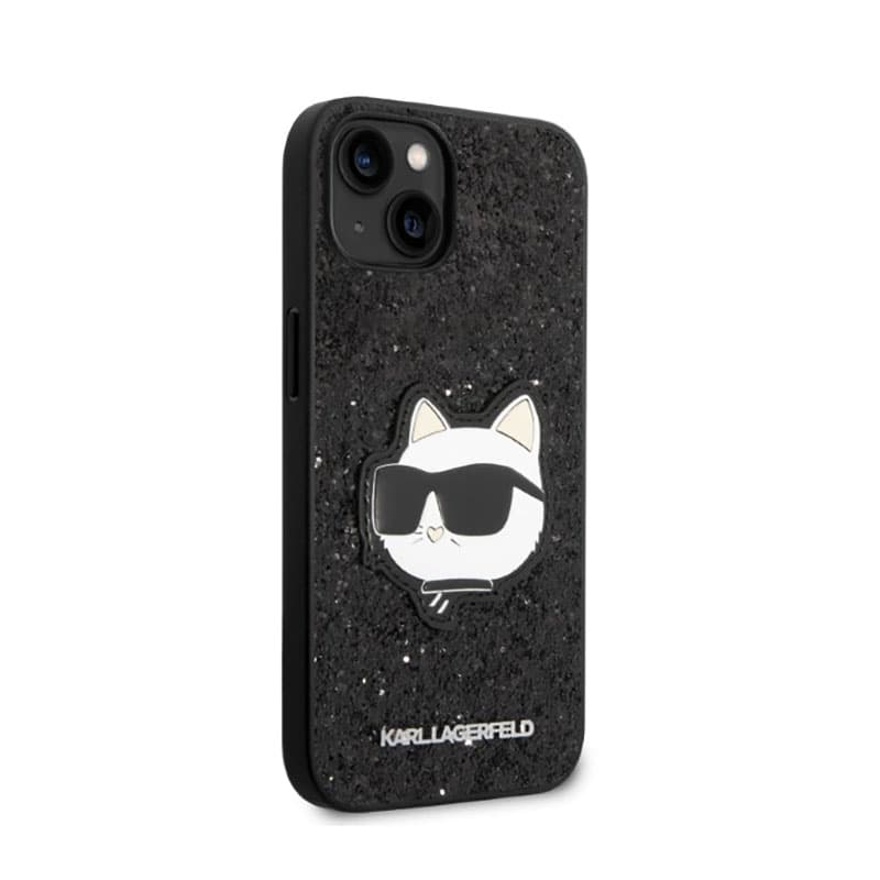 Karl Lagerfeld NFT Glitter Choupette Patch - Case for iPhone 14 Plus (Black) 4