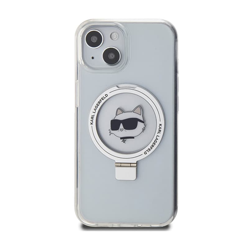 Karl Lagerfeld Ring Stand Choupette Head MagSafe - iPhone 15 Case (white) 3