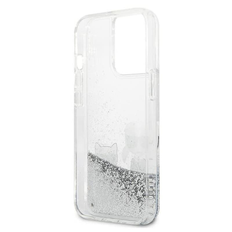 Karl Lagerfeld Liquid Glitter Karl & Choupette - Case for iPhone 13 Pro (Silver) 7