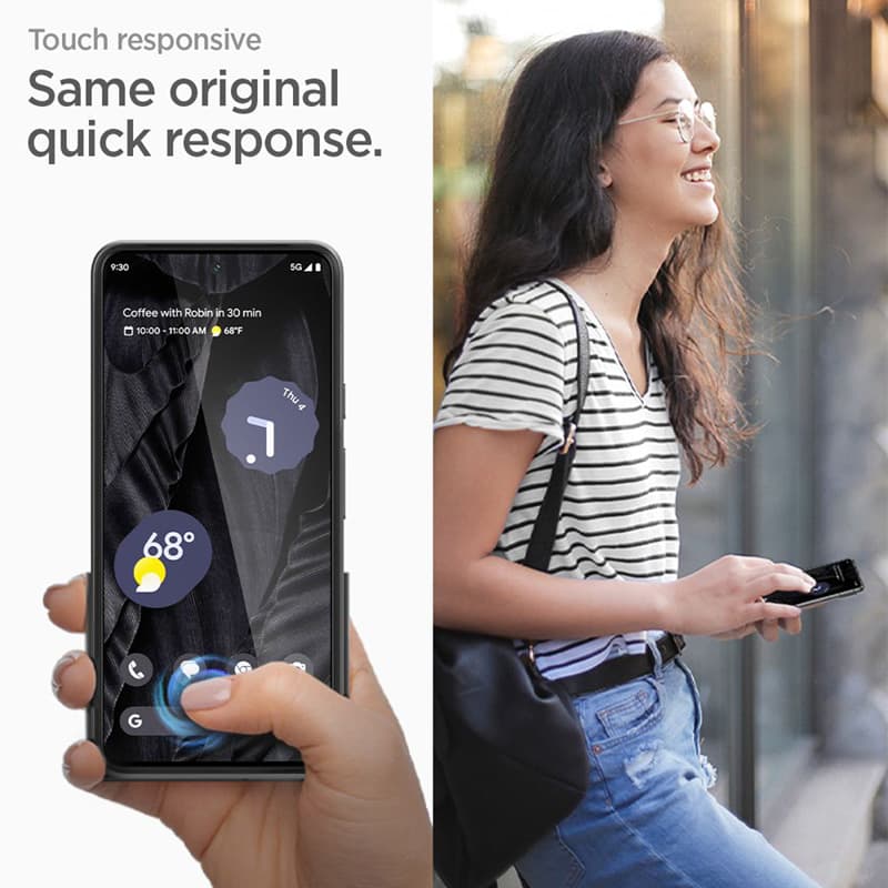 Spigen Alm Glass FC - Tempered glass for Google Pixel 8 (Black frame) 8