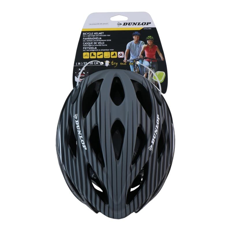 Dunlop - Adjustable MTB Bike Helmet Size M 55-58 cm (Gray-Black) 3