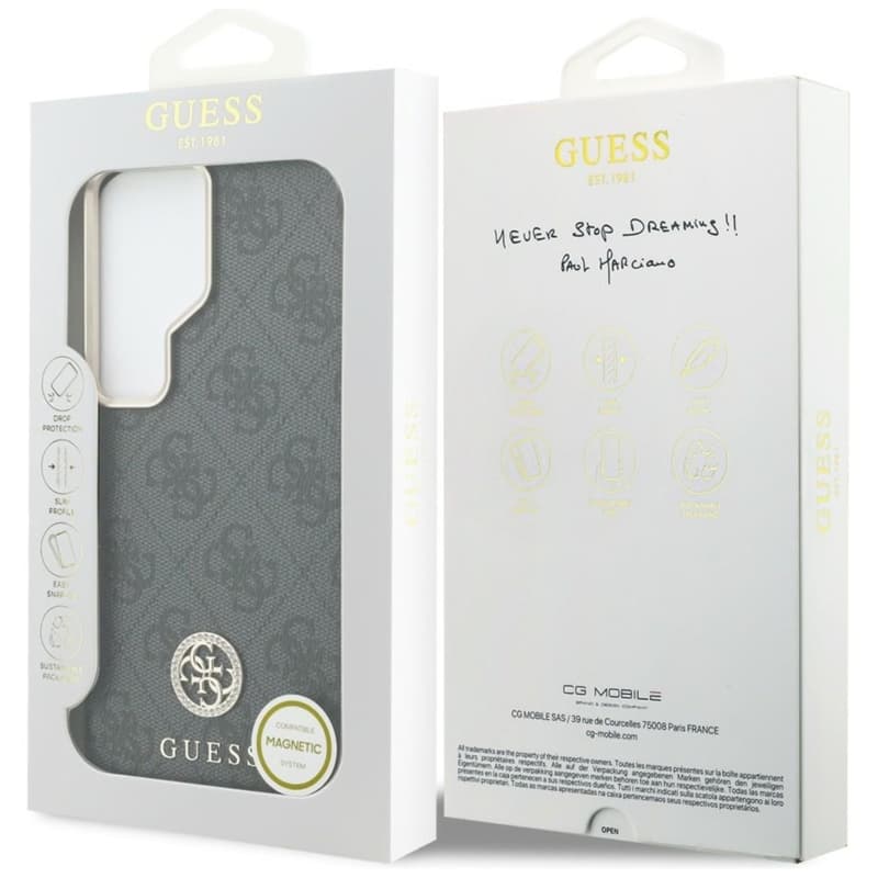 Guess 4G Rhinestone Round Logo MagSafe - Samsung Galaxy S26 Ultra Case (Black) 8