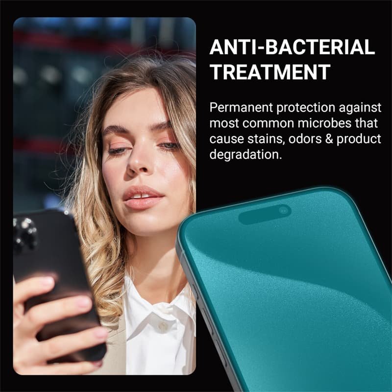 Crong Anti-Bacterial 3D Armor Glass - 9H Tempered Glass for the Full Screen iPhone 15 Pro Max + Installation Frame 5