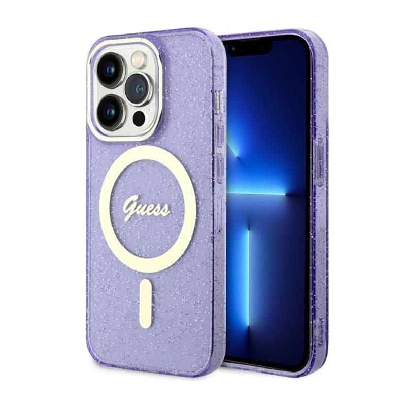 Guess Glitter Gold MagSafe - Case for iPhone 14 Pro (Purple) 1