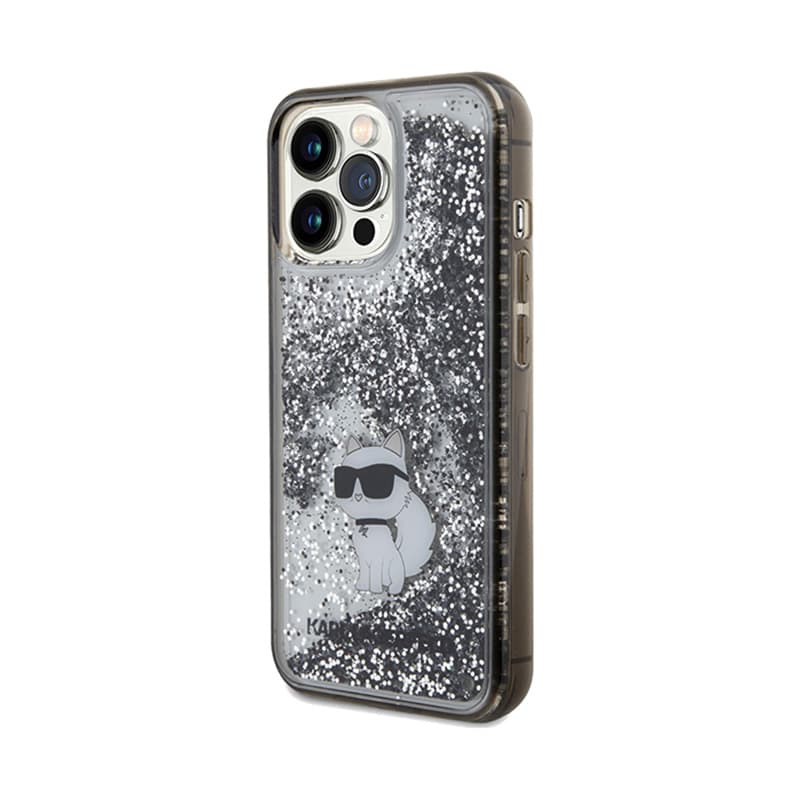 Karl Lagerfeld Liquid Glitter Choupette - iPhone 13 Pro Case (Transparent) 2