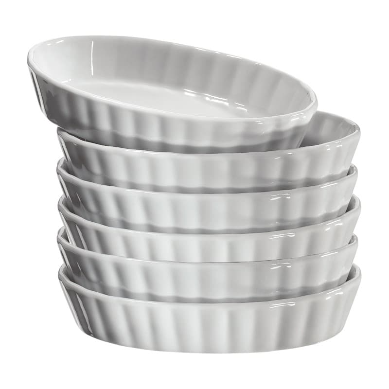 Küchenprofi Burgundy – Porcelain creme brulée dish 14×8.5×2.5 cm, set of 6