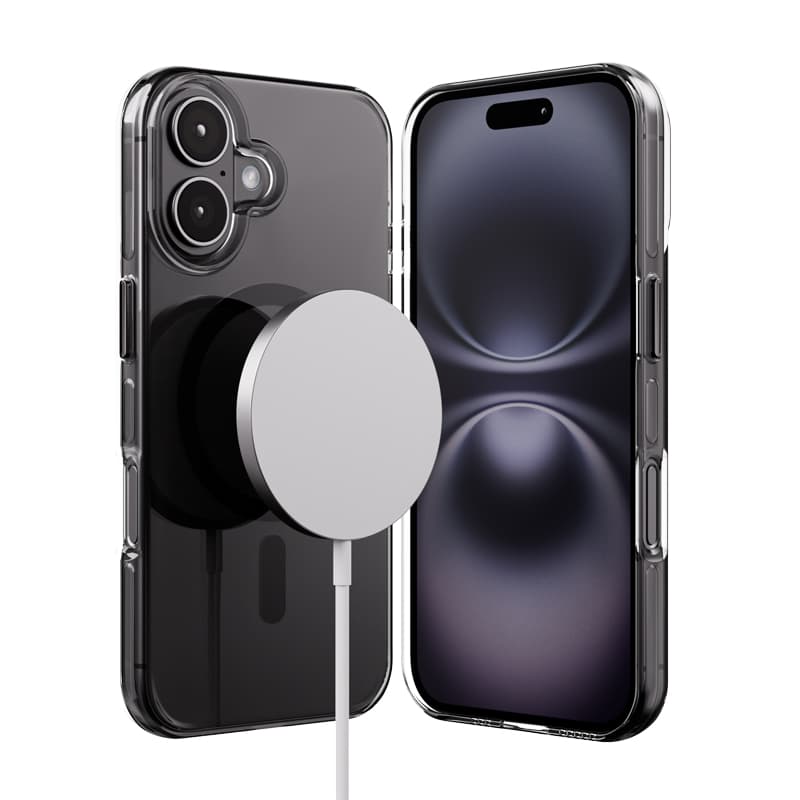 Crong Clear MAG Pro - iPhone 16 MagSafe Case (Black) 1