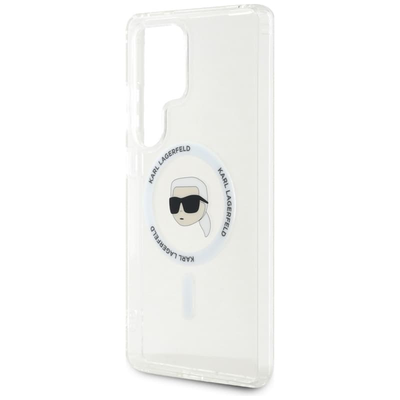 Karl Lagerfeld Button Karl Head Printed Logo MagSafe - Case for Samsung Galaxy S25 Ultra (White) 6