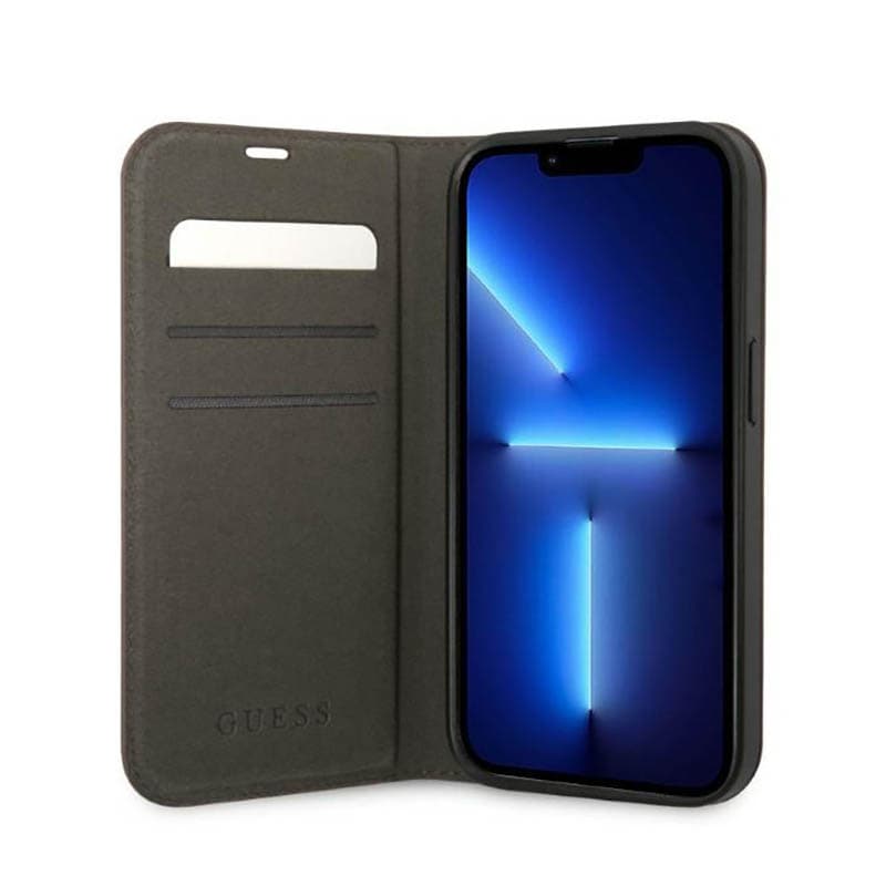 Guess 4G Metal Camera Outline Booktype Case - Case for iPhone 14 (Brown) 4