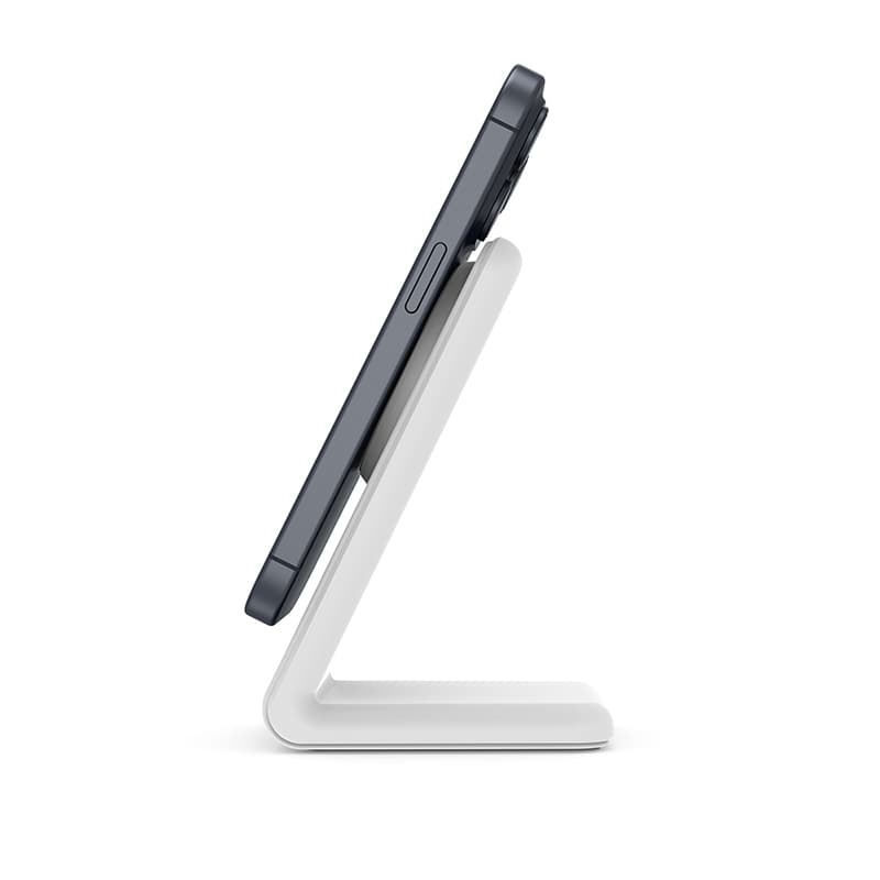 Crong MagSpot Stand - 2-in-1 Wireless Charger with MagSafe for iPhone and AirPods (White) 5