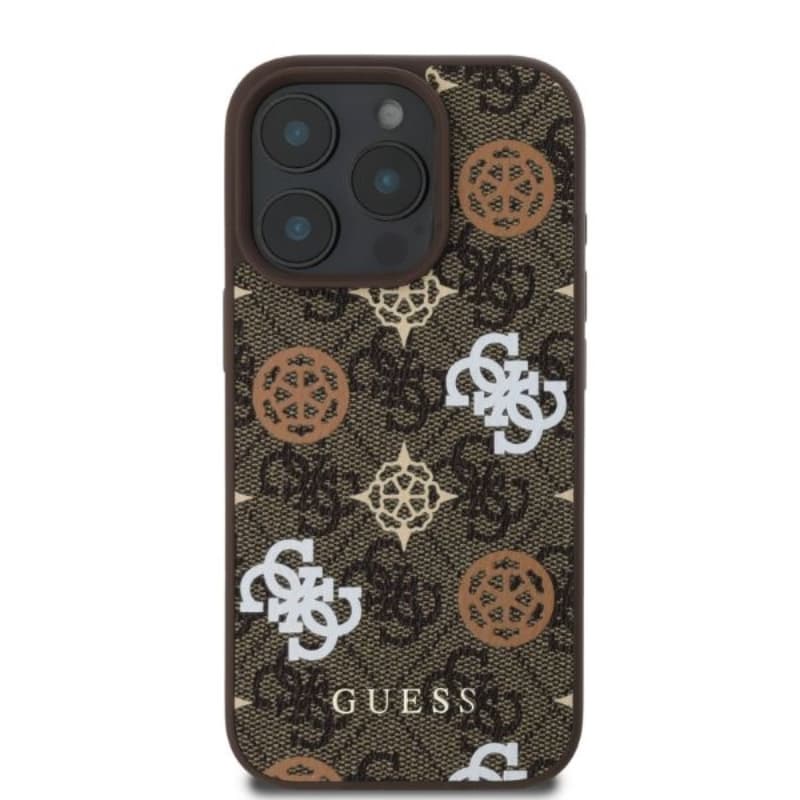 Guess Peony On 4G Background MagSafe - Case for iPhone 16 Pro (brown) 2