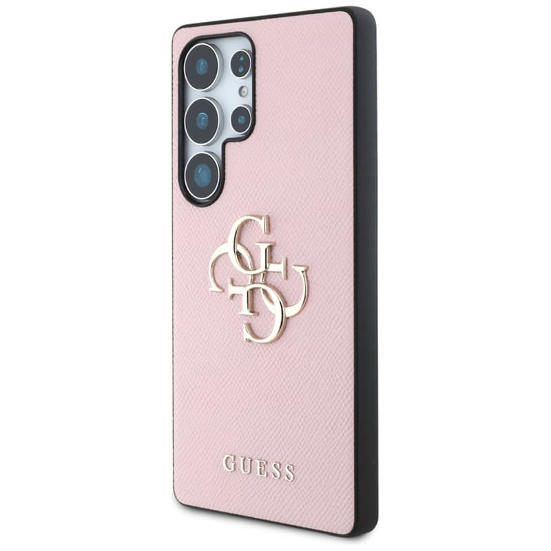 Guess Grained Big 4G Logo Small Classic Logo - Case for Samsung Galaxy S25 Ultra (pink) 2