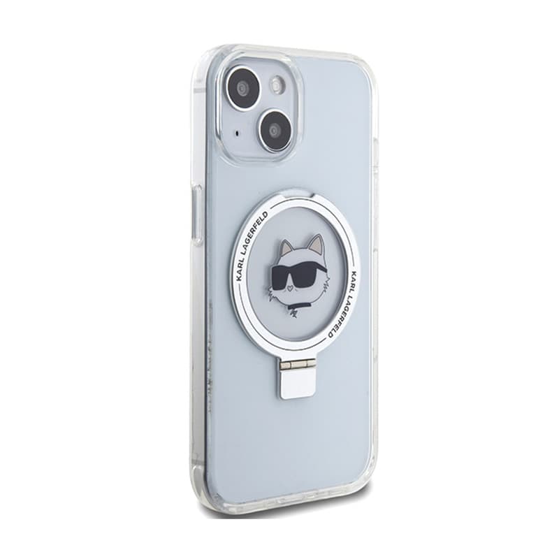 Karl Lagerfeld Ring Stand Choupette Head MagSafe - iPhone 15 Case (white) 4
