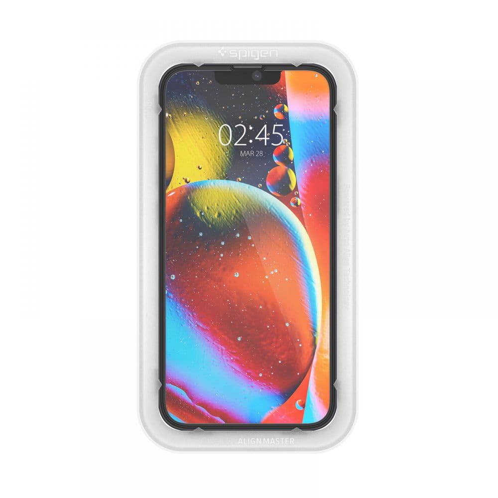 Spigen Alm Glass FC 2-Pack - Tempered Glass for iPhone 17e / 16e / 14 / 13 / 13 Pro 2 pcs (Black Frame) 4
