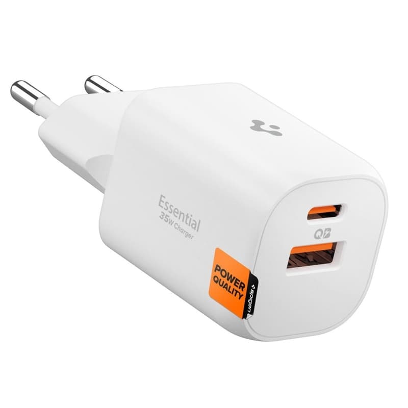 Spigen Essential EE352EU GaN Pro - USB-C + USB-A 35W Wall Charger (White) 1