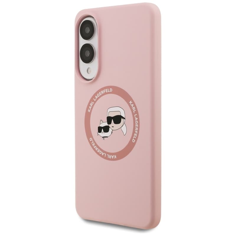 Karl Lagerfeld Silicone Double Heads And Circle MagSafe - Case for Samsung Galaxy S25 Edge (pink) 2