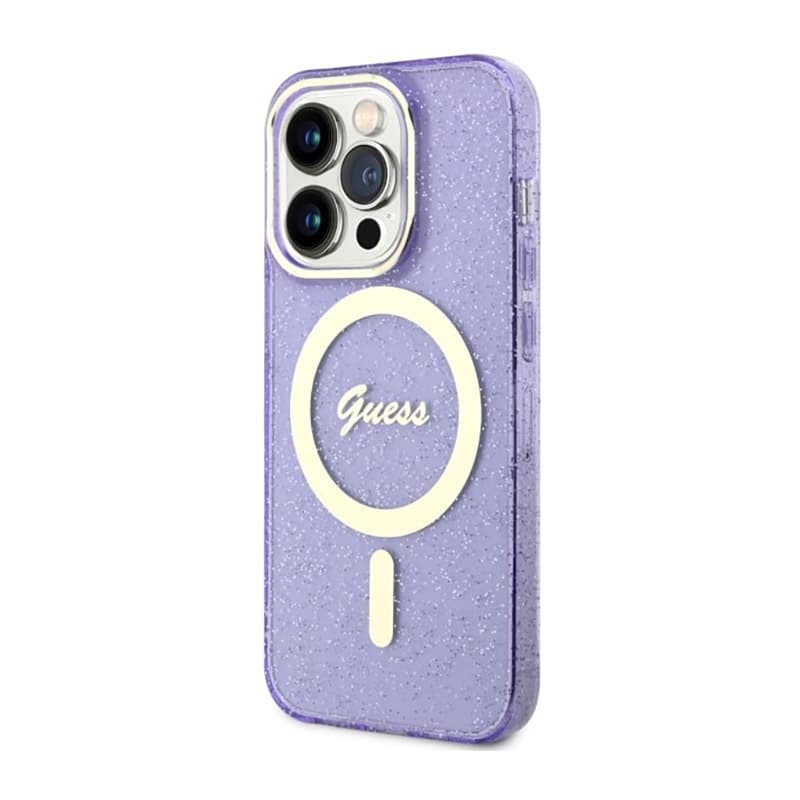 Guess Glitter Gold MagSafe - Case for iPhone 14 Pro (Purple) 2