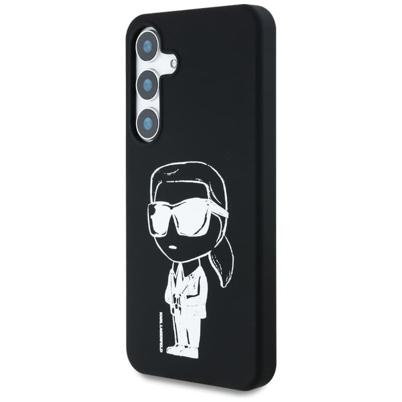 Karl Lagerfeld Silicone Graffiti Ikonik Printed Logo MagSafe - Case for Samsung Galaxy S25 (Black) 2