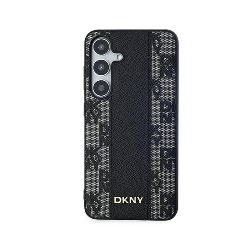 DKNY Leather Checkered Mono Pattern MagSafe - Case for Samsung Galaxy S24 (Black) 3