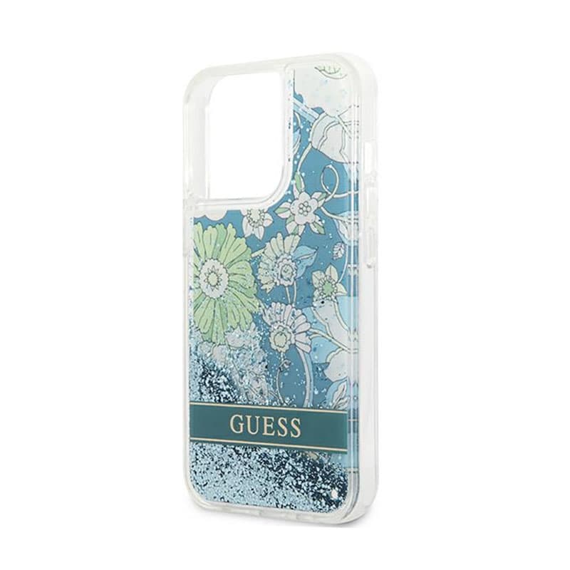 Guess Liquid Glitter Flower – Cover for iPhone 13 Pro Max (Blue/Green) 6