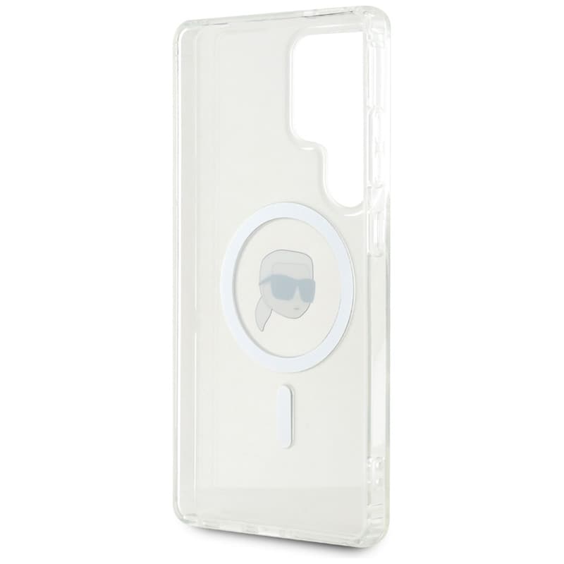 Karl Lagerfeld Button Karl Head Printed Logo MagSafe - Case for Samsung Galaxy S25 Ultra (White) 7
